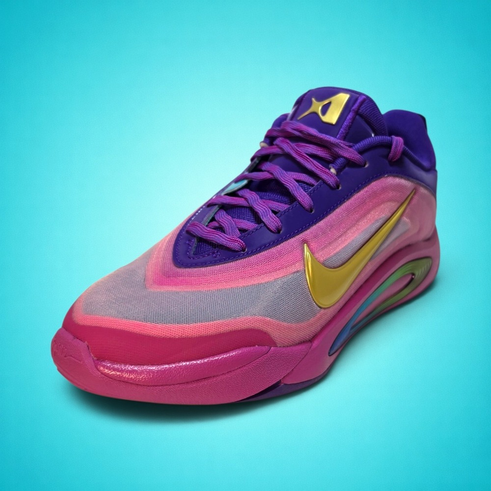 Nike Air One GS A'ja Wilson Fierce Purple/Metallic Gold basketball shoes size 5Y